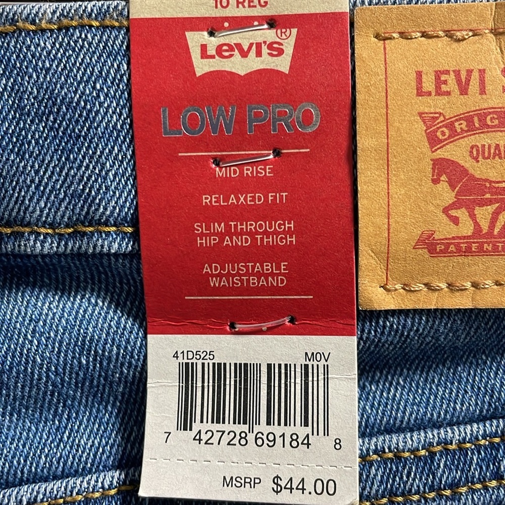 Levi’s Low Pro Mid Rise Relaxed Fit Girls Jeans Size 10 NEW - Picture 8 of 10